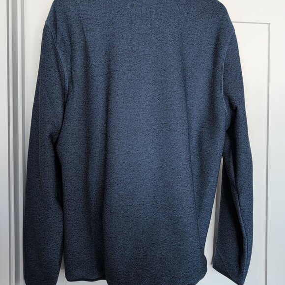 Eddie Bauer Fleece Knit Sweater Mens XL Blue Long Sleeve Quarter Snap EB008606 - Picture 3 of 5